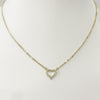 Necklace - Small Pave Gold Heart Necklace