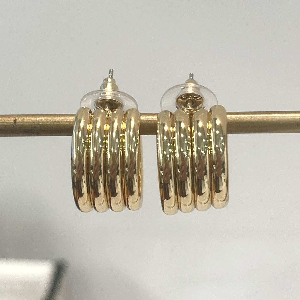 Earrings - Gold Plated  Thick Gold Hoop