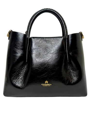 Cuoieria Fiorentina - Candy Small Tote Bag in Vintage Black Leather