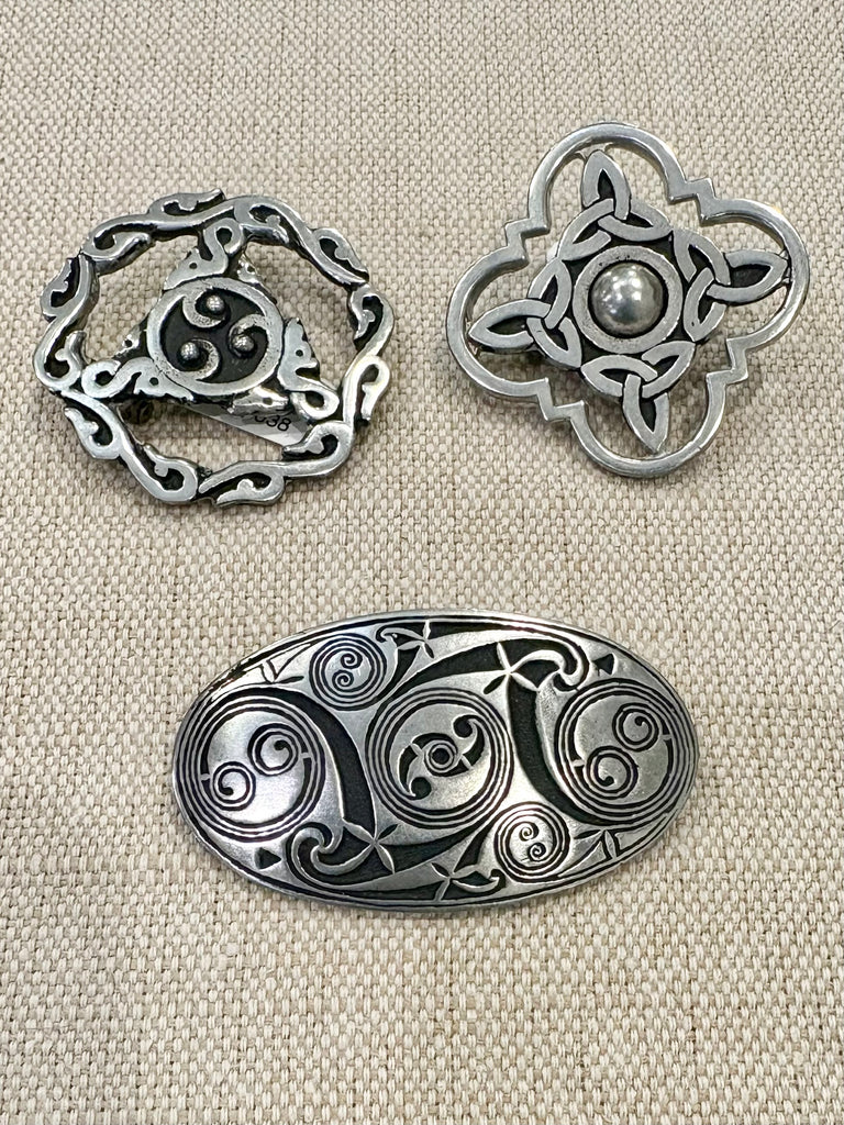Estate Collection - Vintage St. Justin Pewter Celtic Brooches