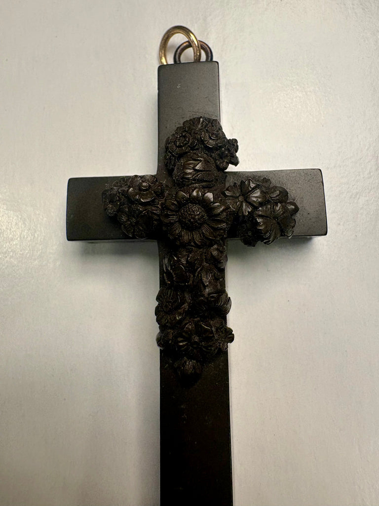 Estate Collection - Vintage Victorian Carved Mourning Cross Pendant