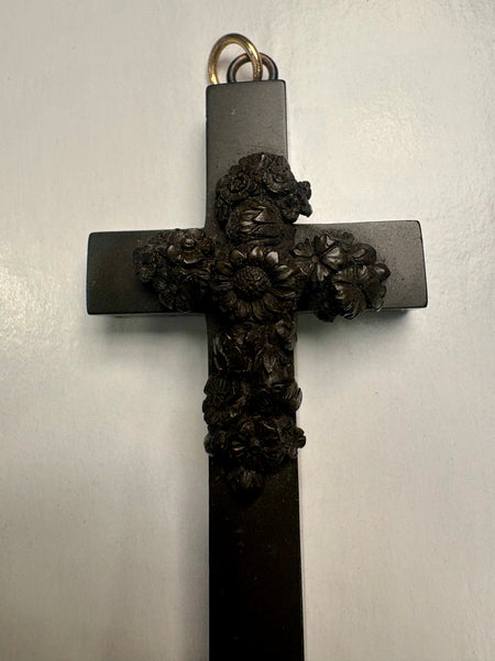 Estate Collection - Vintage Victorian Carved Mourning Cross Pendant