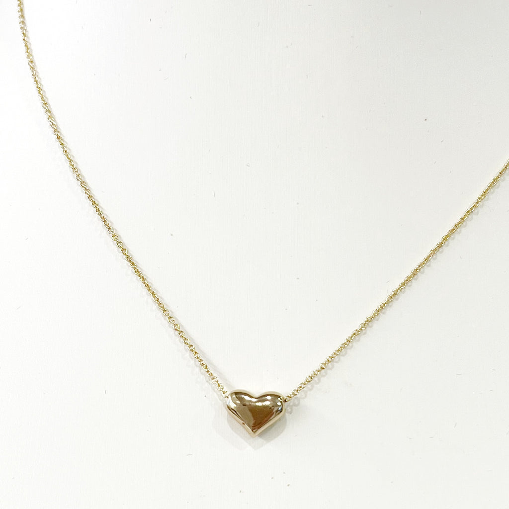 Necklace - Tiny Gold  Heart on Gold Chain