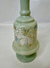 Estate Collection Bristol Glass - Green Ruffle Lidded Vase
