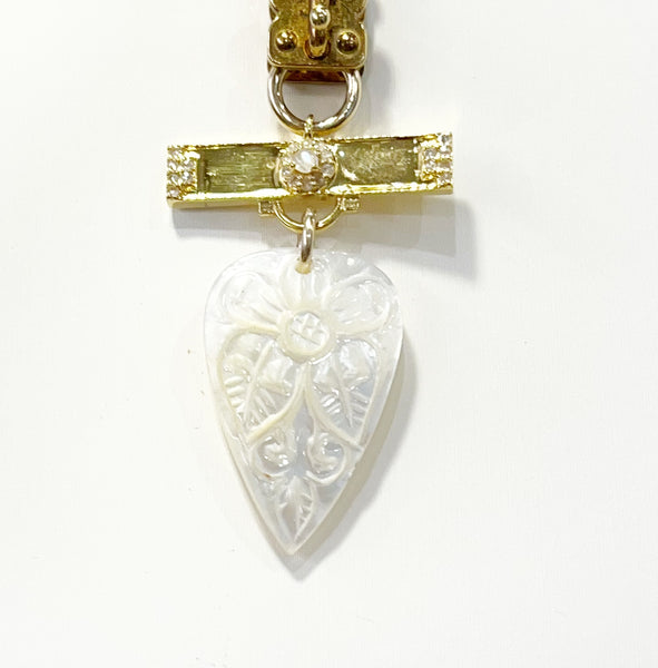 Vignette - Carved Mother Of Pearl Teardrop