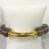 Bracelet - Gold Tube Accent W/Smokey Quartz Beads