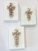 Handmade Seashell Cross on Canvas 5"x7"
