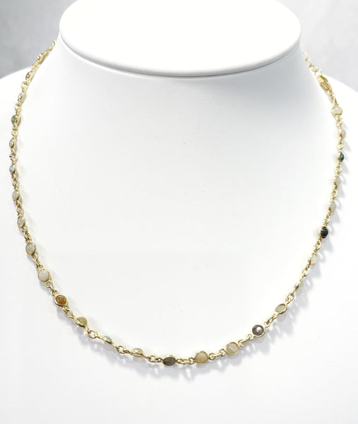 Necklace - Ethiopian Opals on Gold Chain