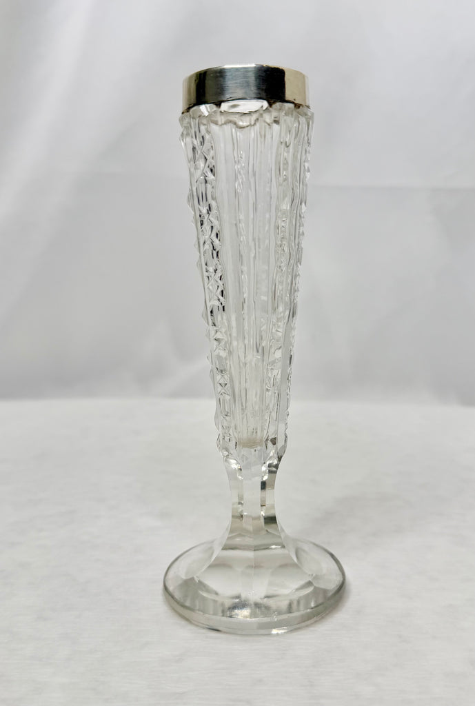 Estate Collection - Antique Crystal and Sterling Bud Vase
