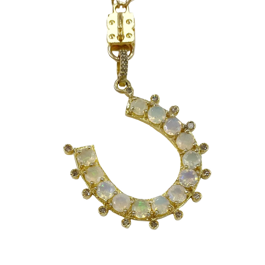 Vignette - Opal & Diamond Large  Horseshoe