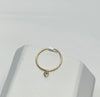 Ring - Dangle Heart Ring 14K Emerald