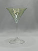 Glasses -  Martini Fine Green Egyptian Etched Glass - Set of Two