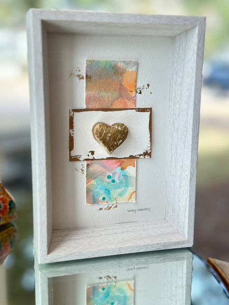 Vicki Carroll's Heart Collection - Heart in White Shadow Box Frame