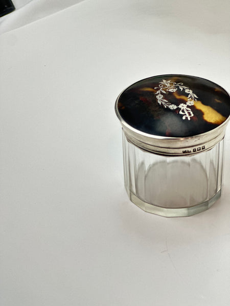 Estate Collection - Vintage Sterling and Glass Dressing Table Vanity Jar