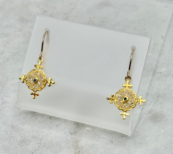 Earrings - Williams Diamond and Sapphire Gold Earrings