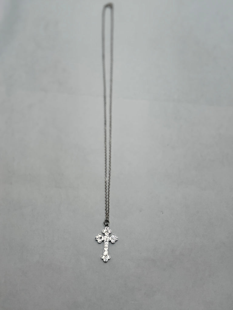 Estate Collection - Necklace Sterling Cross Pendant on Chain