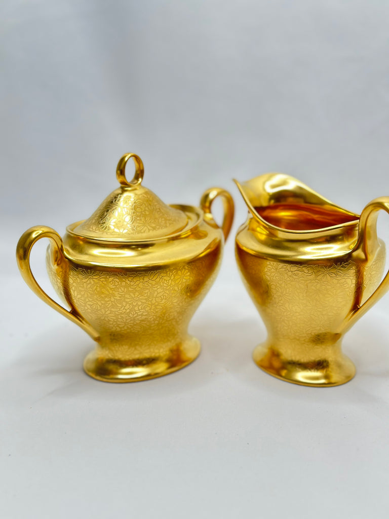 Estate Collection - Gilt Porcelain Cream and Sugars