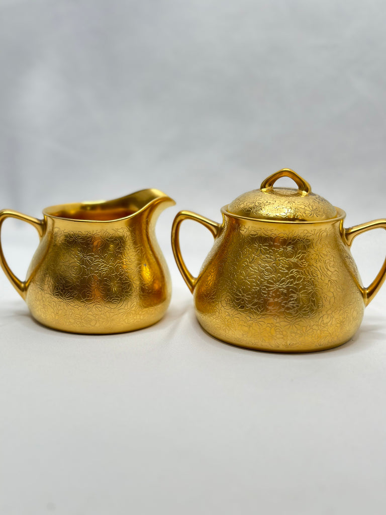 Estate Collection - Gilt Porcelain Cream and Sugars