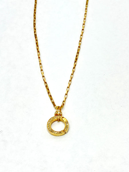 Necklace - Diamond Clasp Ring with Box Chain