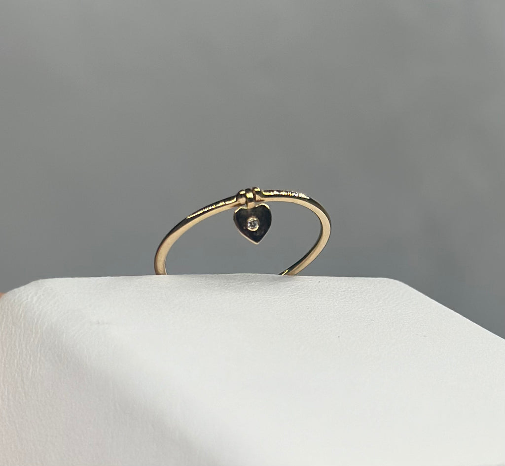 Ring - Dangle Heart Ring 14K Diamond