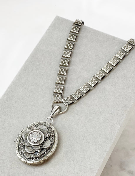 Estate Collection - Victorian Book Chain Necklace with Locket