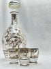 Estate Collection - Vintage Clear Glass with Silver Overlay Decanter Glasses