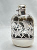 Estate Collection Sterling - Flask Antique Glass with Sterling Overlay