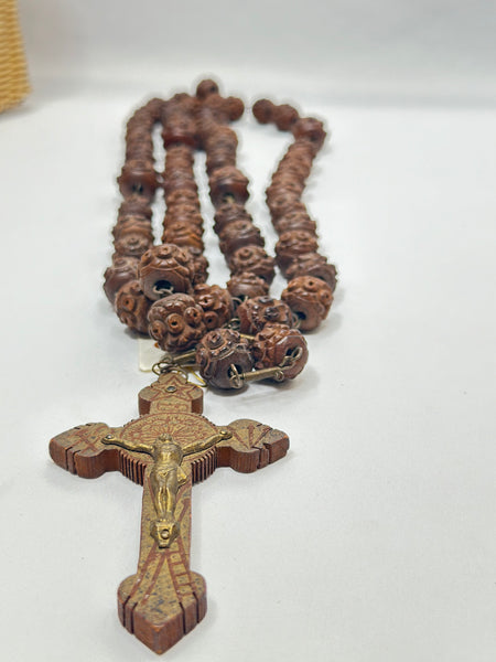 Estate Collection - Hand Carved Wooden Rosary