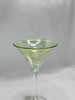 Glasses -  Martini Fine Green Egyptian Etched Glass - Set of Two