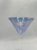 Glasses -  Martini Fine Blue Egyptian Etched Glass - Set of Two