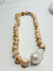 Necklace - Shell Stones & White Baroque Pearl