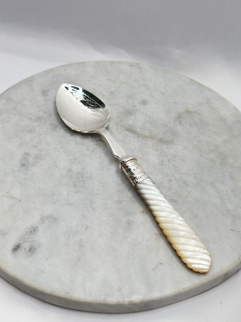 Estate Collection - Silver Plate and Mother of Pearl Serving Spoon