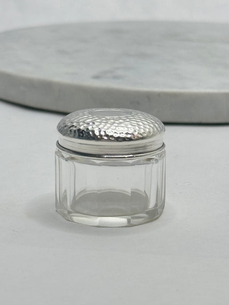 Estate Collection - Silver and Glass Small Round Dresser Jar