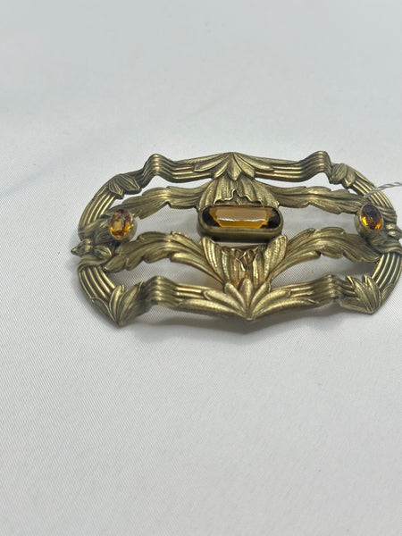 Estate Collection - Art Nouveau Gilt Metal Sash Pin