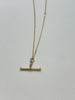 Necklace - Emerald Bar & Connector on 14K Chain