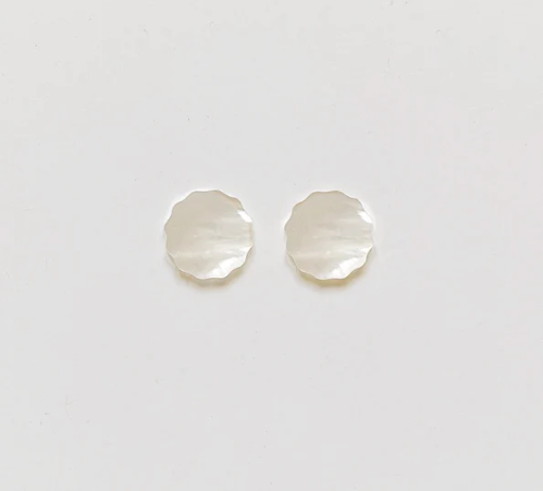Earrings - Pearl Scalloped Studs