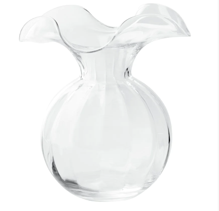 Vietri - Vase - Medium Clear Hibiscus Glass Fluted Vase