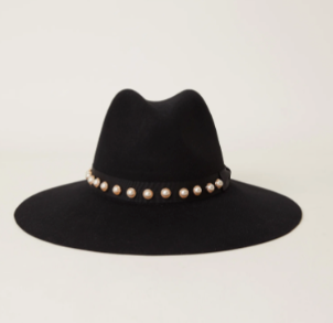 Hat - Black Sofie Pearl Hat