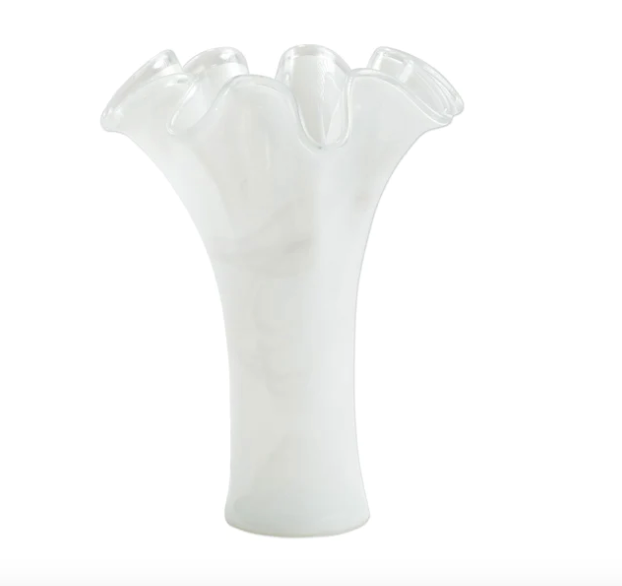 Vietri - Onda Glass White Short Vase