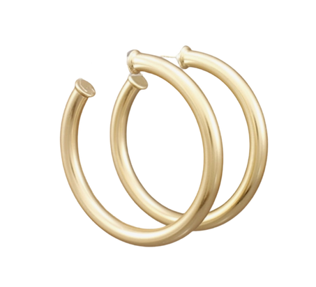 Earrings - Large Brushed Gold Hoop