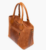 Purse - Adelfia Tote Bag in Genuine Leather Engraved Suede