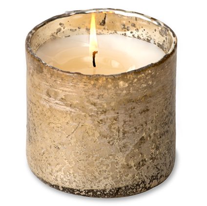 Candle - Matte Gold Artisan Blown Glass Tumbler - Mistletoe