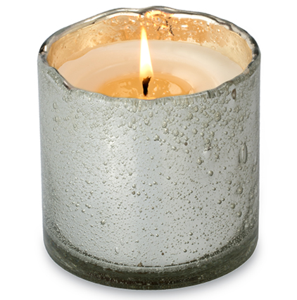 Candle - Silver Artisan Blown Glass Tumbler - Mistletoe