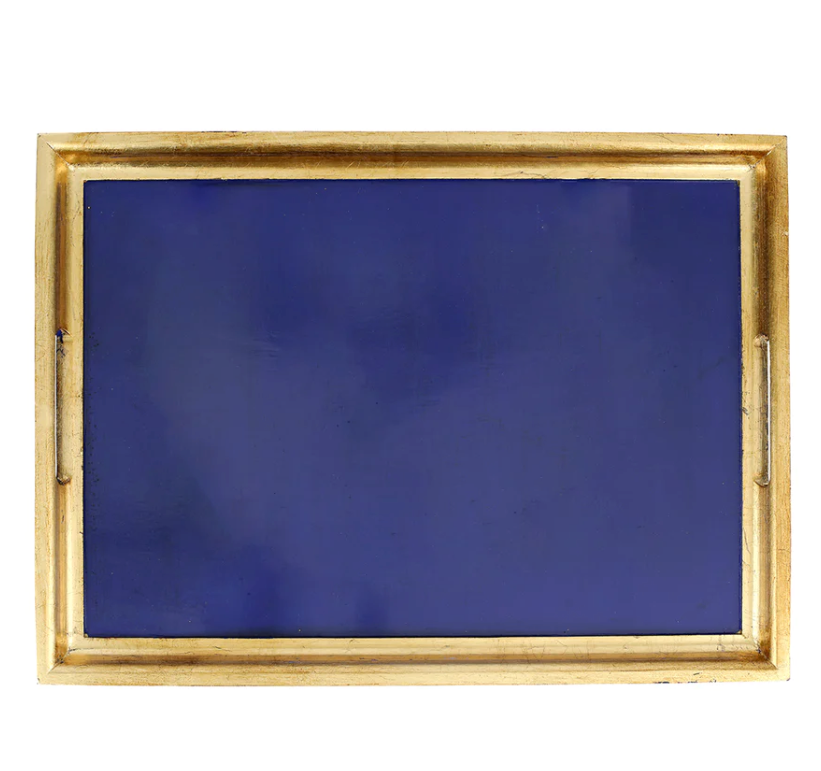 Vietri - Florentine Wooden Cobalt & Gold Large Rectangular Tray