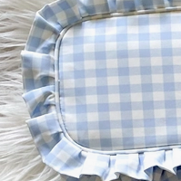 Travel Bag - Gingham Ruffle Makeup Pouch - Small