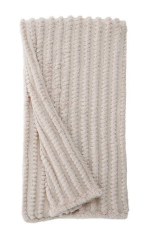 Throw - Sand Knitted Faux Fur Throw