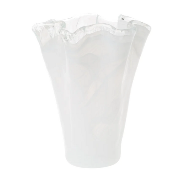Vietri - Onda Glass  White Medium Vase