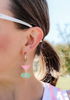 Earrings - Country Club Martini Drop Hoop Earrings in Pink