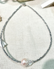 Necklace - Crystal & Baroque Pearl Short Necklace