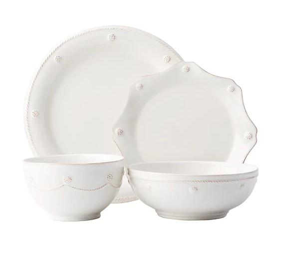 Juliska - Berry & Thread Whitewash Ceramic Four Piece Place Setting